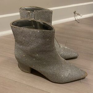 Silver Sparkly Ankle Boots